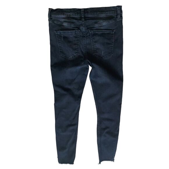 Free People Faded Black Distressed Skinny Jean - Picture 15 of 15